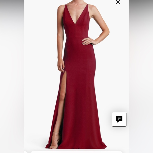 Dress The Population Iris Slit Crepe Size Iris garnet